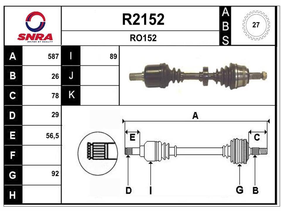SNRA R2152 Вал приводной R2152: Отличная цена - Купить в Польше на 2407.PL!