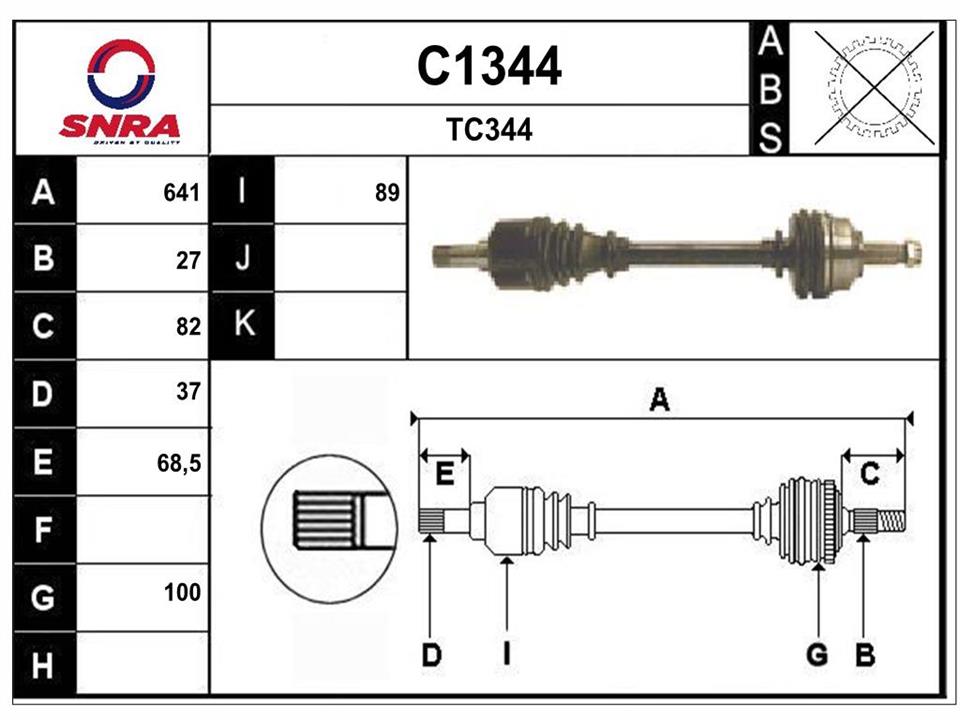 SNRA C1344 Drive shaft C1344: Buy near me in Poland at 2407.PL - Good price!