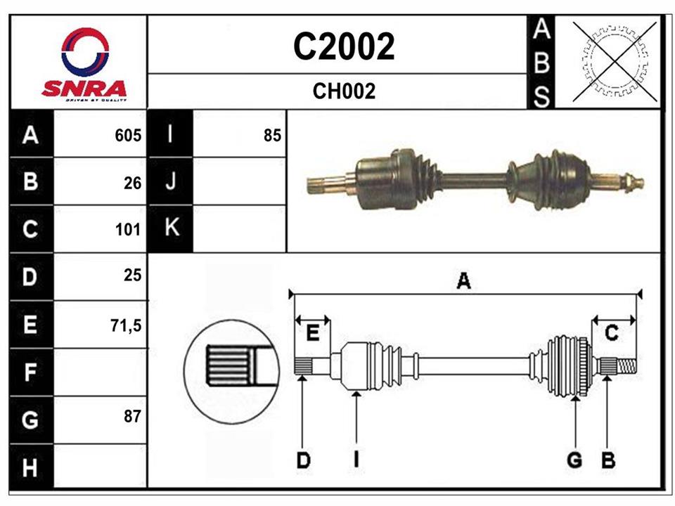 SNRA C2002 Drive shaft C2002: Buy near me in Poland at 2407.PL - Good price!