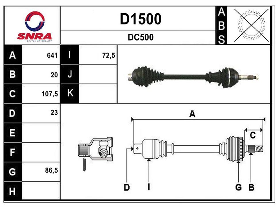 SNRA D1500 Вал приводной D1500: Отличная цена - Купить в Польше на 2407.PL!