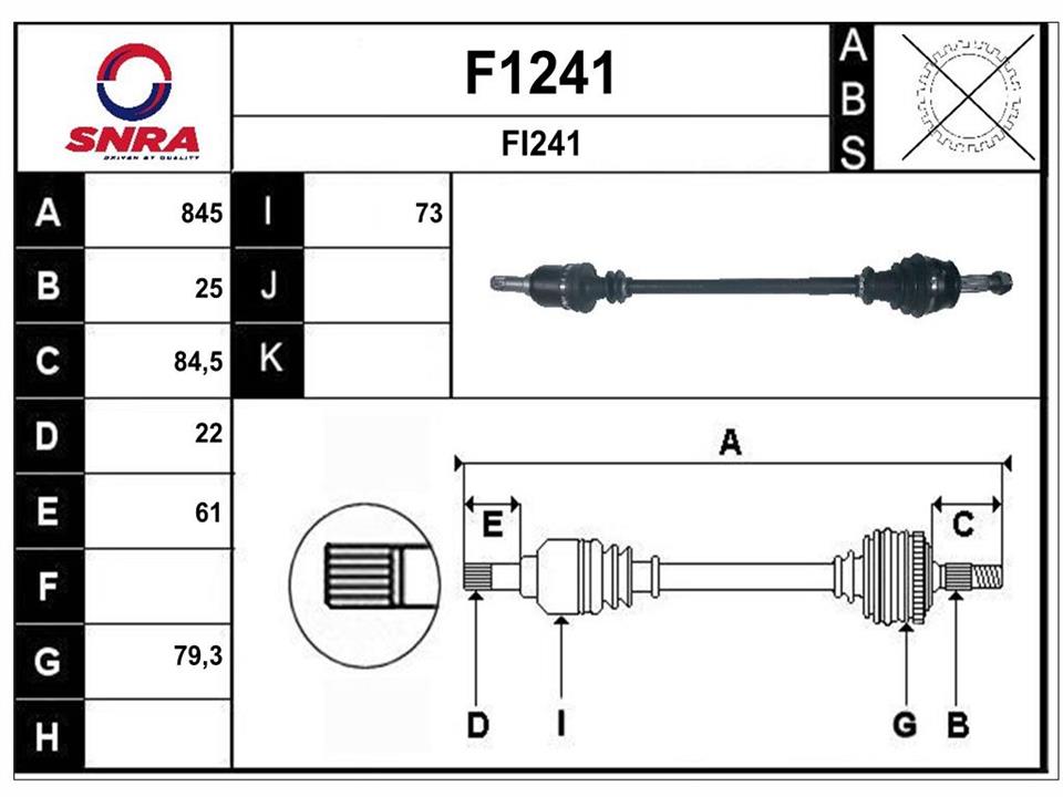 SNRA F1241 Вал приводной F1241: Отличная цена - Купить в Польше на 2407.PL!