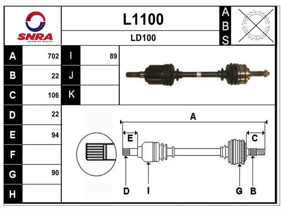 SNRA L1100 Вал приводной L1100: Отличная цена - Купить в Польше на 2407.PL!