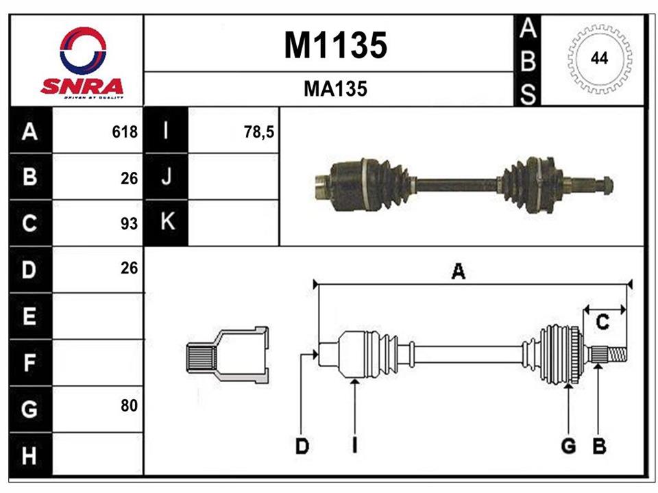 SNRA M1135 Antriebswelle M1135: Kaufen Sie zu einem guten Preis in Polen bei 2407.PL!