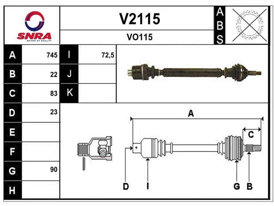 SNRA V2115 Antriebswelle V2115: Kaufen Sie zu einem guten Preis in Polen bei 2407.PL!