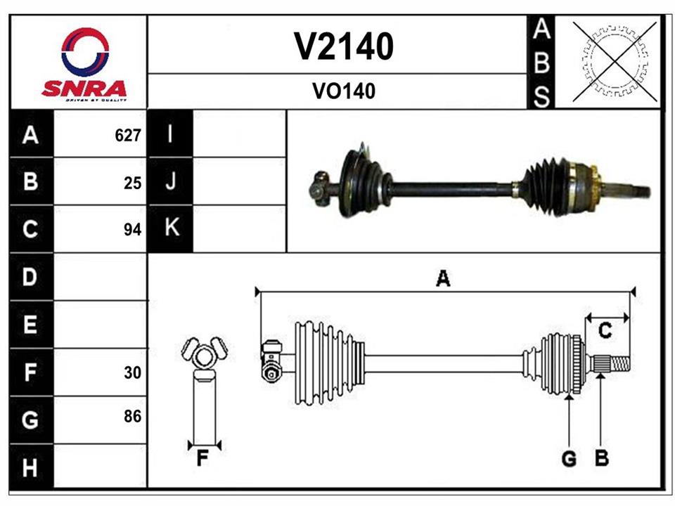 SNRA V2140 Drive shaft V2140: Buy near me in Poland at 2407.PL - Good price!