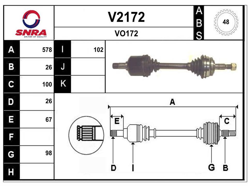 SNRA V2172 Вал приводной V2172: Отличная цена - Купить в Польше на 2407.PL!