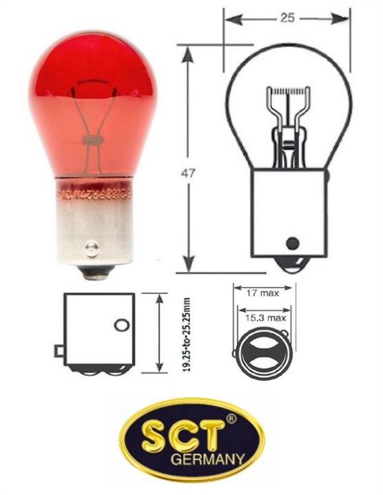SCT 202081 Лампа накаливания красная PR21W 12V 21W 202081: Отличная цена - Купить в Польше на 2407.PL!
