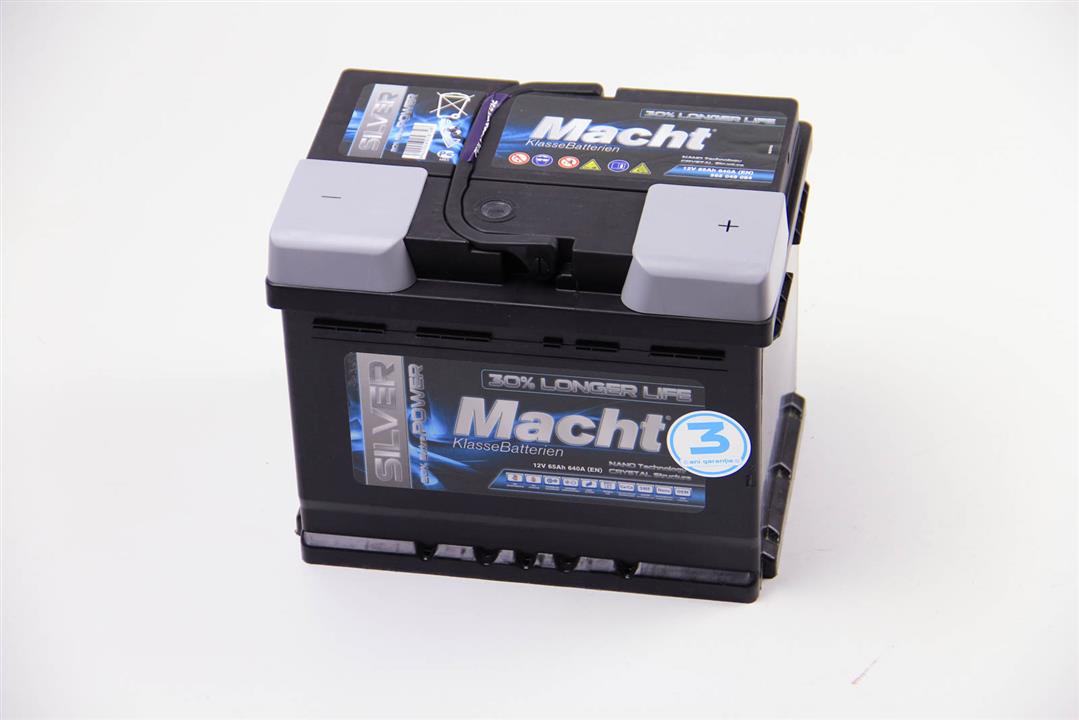 Macht 25874 Battery Macht Silver 12V 65Ah 640A(EN) R+ 25874: Buy near me in Poland at 2407.PL - Good price!