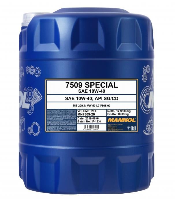 Mannol MN7509-20 Engine oil Mannol 7509 Special 10W-40, 20L MN750920: Buy near me at 2407.PL in Poland at an Affordable price!