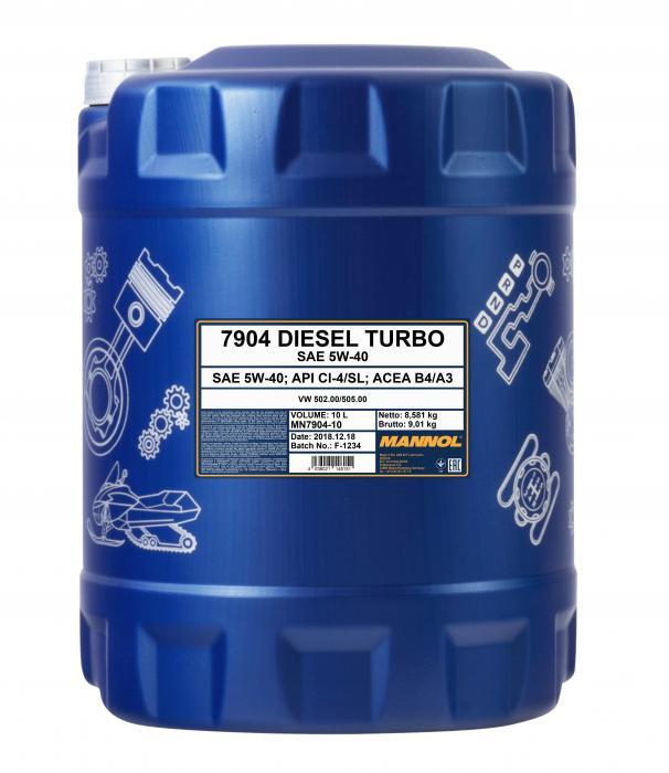 Mannol MN7904-10 Engine oil Mannol 7904 Diesel Turbo 5W-40, 10L MN790410: Buy near me at 2407.PL in Poland at an Affordable price!