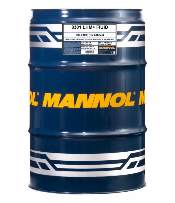 Mannol MN8301-60 Hydraulic oil MANNOL LHM+ Fluid, 60 l MN830160: Buy near me at 2407.PL in Poland at an Affordable price!