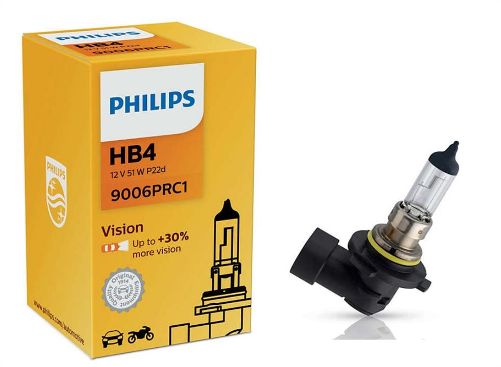 Лампа галогенная Philips Vision +30% 12В HB4 55Вт +30% Philips 9006PRC1