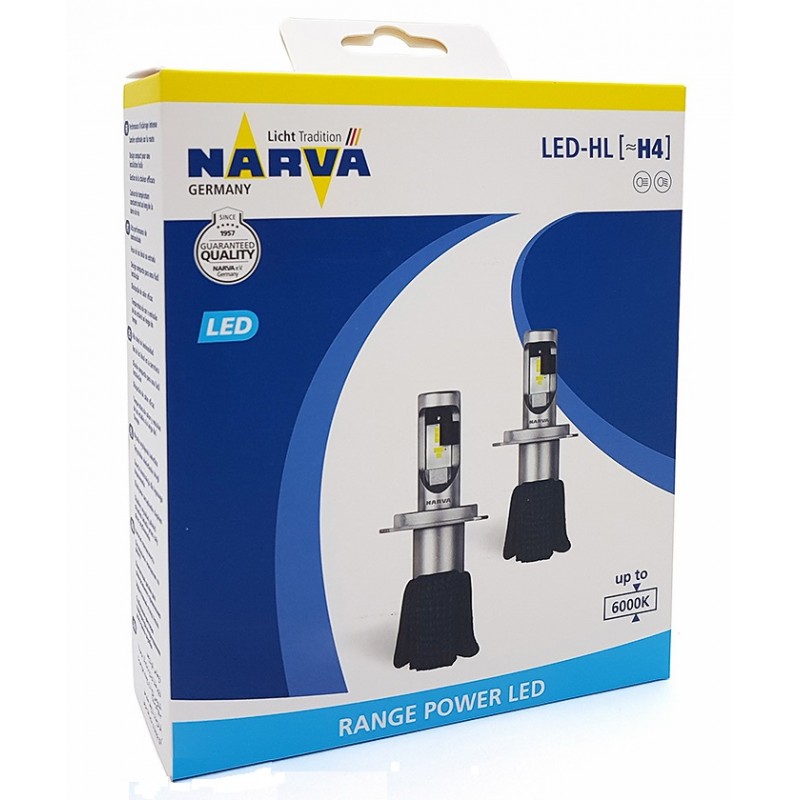 Narva 180043000 Лампи світлодіодні комплект Narva Range Power LED H4 12V 15,8W 6000K (2 шт.) 180043000: Приваблива ціна - Купити у Польщі на 2407.PL!