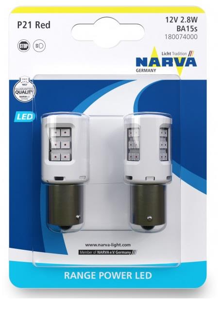 Narva 180074000 LED lamp Narva Range Power LED P21W 12V BA15s 180074000: Buy near me in Poland at 2407.PL - Good price!