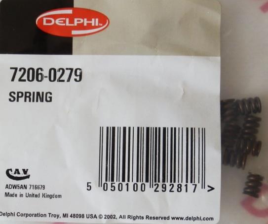 Delphi 7206-0279 Injector spring 72060279: Buy near me in Poland at 2407.PL - Good price!