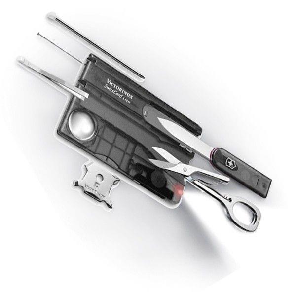 Swisscard Lite Kit with flashlight (82x54x4mm, 12 functions), black Victorinox 0.7333.T3