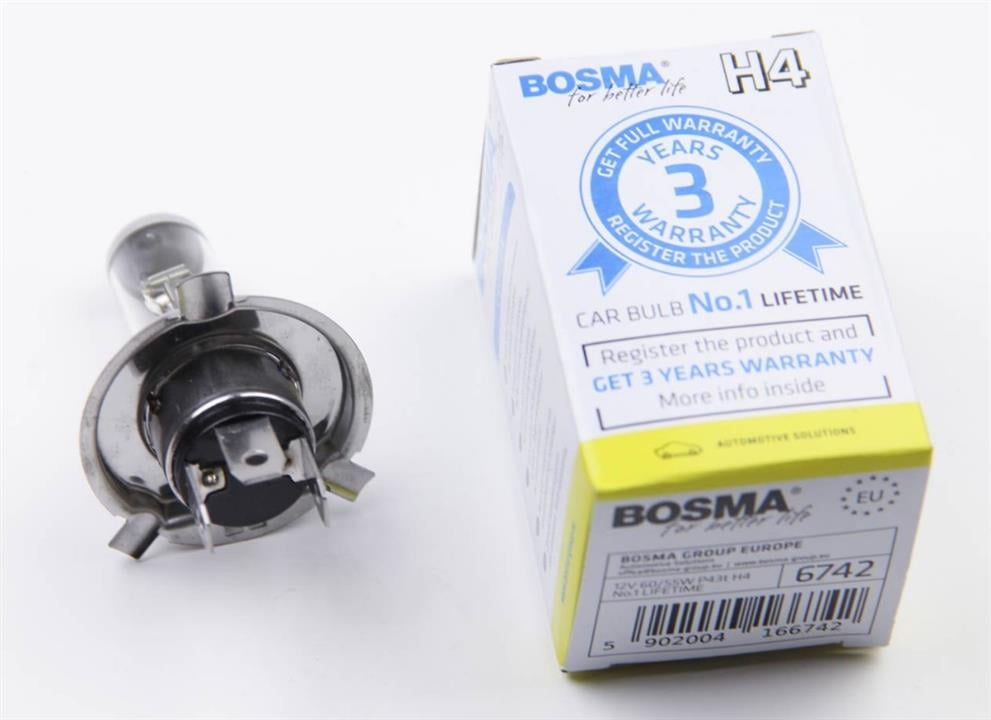 Bosma 6742 Halogenlampe Bosma Lifetime 12V H4 60/55W 6742: Kaufen Sie zu einem guten Preis in Polen bei 2407.PL!