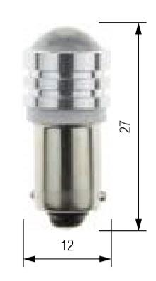 Лампа светодиодная BA9S 12V 1xLED CREE2525 WHITE 6000K CLEAR STYLE CANBUS (blister 2 шт) Bosma 6575