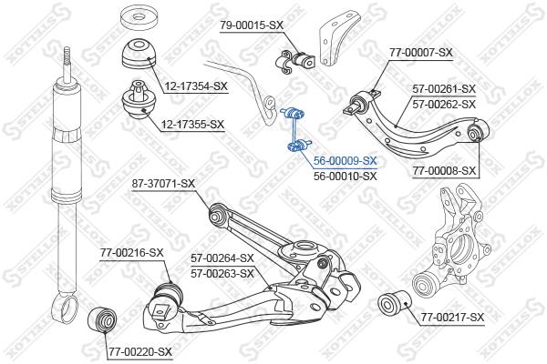 Stellox 56-00009-SX Left stabilizer bar 5600009SX: Buy near me in Poland at 2407.PL - Good price!