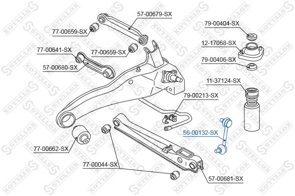 Stellox 56-00132-SX Stabilizer bar, rear right 5600132SX: Buy near me in Poland at 2407.PL - Good price!