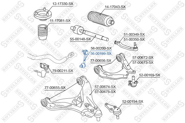 Stellox 56-00199-SX Front stabilizer bar, right 5600199SX: Buy near me in Poland at 2407.PL - Good price!