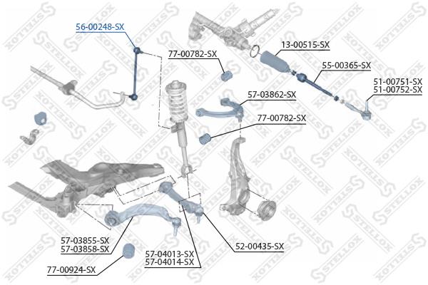 Stellox 56-00248-SX Front stabilizer bar 5600248SX: Buy near me in Poland at 2407.PL - Good price!