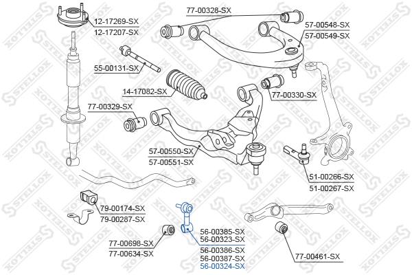 Stellox 56-00324-SX Front stabilizer bar, right 5600324SX: Buy near me in Poland at 2407.PL - Good price!