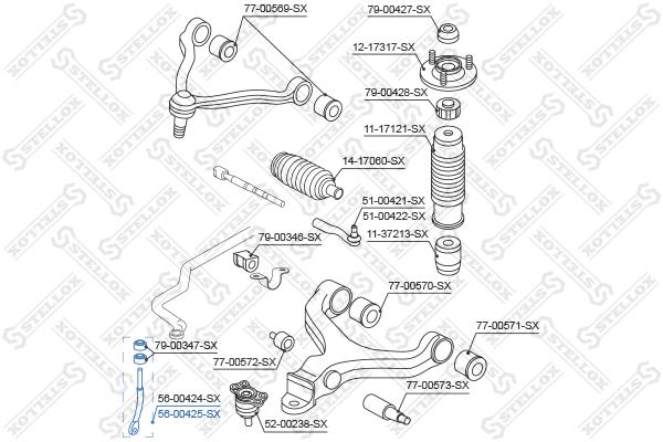 Stellox 56-00425-SX Łącznik stabilizatora przedniego prawy 5600425SX: Dobra cena w Polsce na 2407.PL - Kup Teraz!