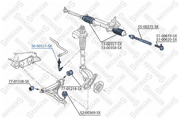 Stellox 56-00521-SX Front stabilizer bar 5600521SX: Buy near me in Poland at 2407.PL - Good price!