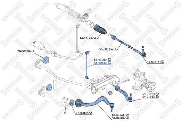 Stellox 56-00630-SX Front stabilizer bar, right 5600630SX: Buy near me in Poland at 2407.PL - Good price!