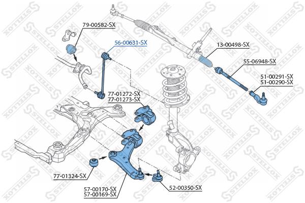 Stellox 56-00631-SX Стойка стабилизатора переднего 5600631SX: Отличная цена - Купить в Польше на 2407.PL!