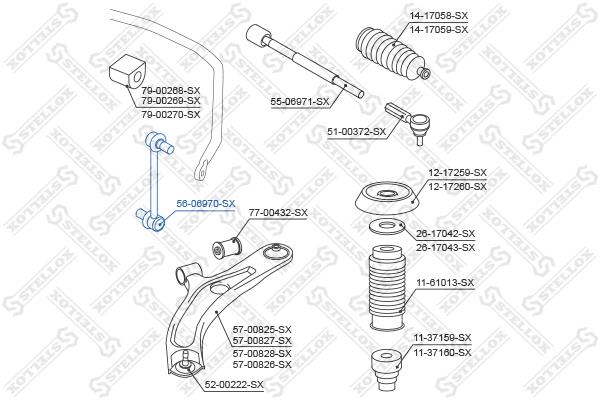 Stellox 56-06970-SX Front stabilizer bar 5606970SX: Buy near me in Poland at 2407.PL - Good price!