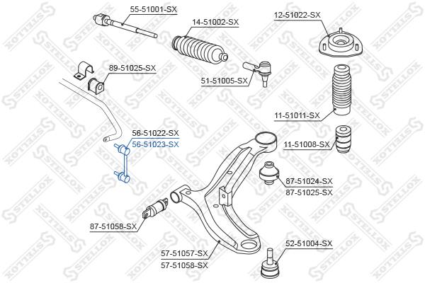 Stellox 56-51023-SX Front stabilizer bar, right 5651023SX: Buy near me in Poland at 2407.PL - Good price!