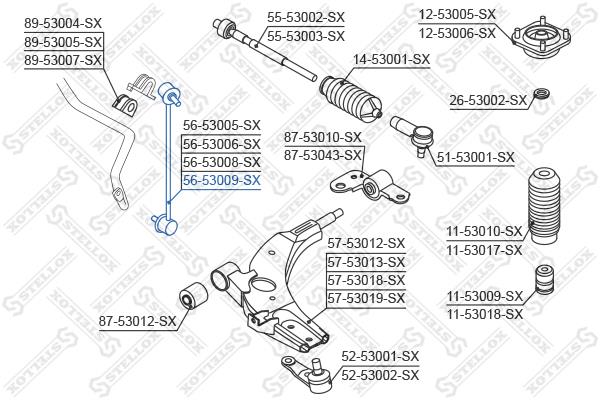 Stellox 56-53009-SX Front Left stabilizer bar 5653009SX: Buy near me in Poland at 2407.PL - Good price!