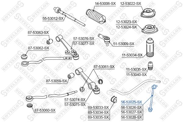 Stellox 56-53025-SX Łącznik stabilizatora przedniego prawy 5653025SX: Dobra cena w Polsce na 2407.PL - Kup Teraz!