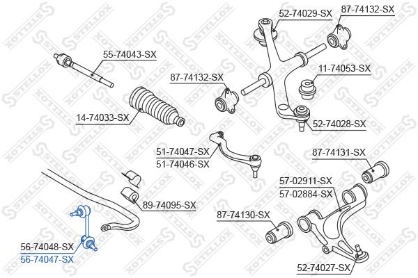 Stellox 56-74047-SX Front stabilizer bar, right 5674047SX: Buy near me in Poland at 2407.PL - Good price!