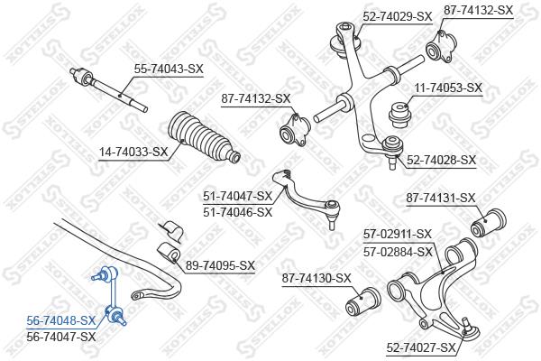 Stellox 56-74048-SX Front Left stabilizer bar 5674048SX: Buy near me in Poland at 2407.PL - Good price!