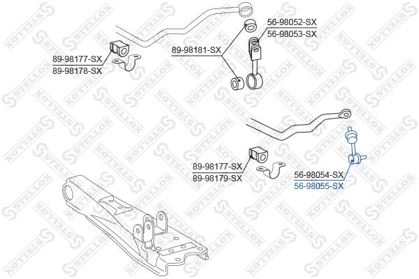 Stellox 56-98055-SX Front Left stabilizer bar 5698055SX: Buy near me in Poland at 2407.PL - Good price!