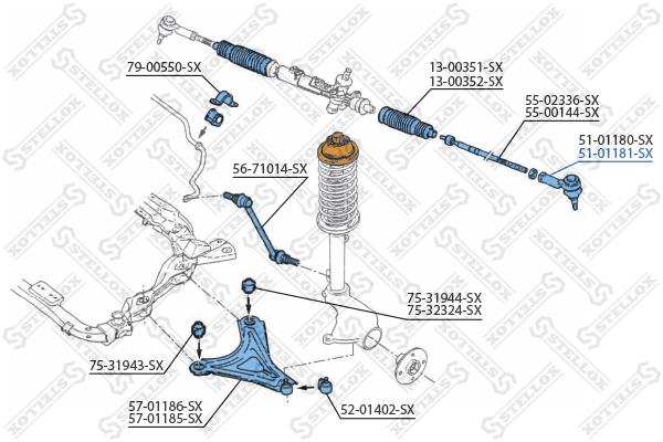 Stellox 51-01181-SX Tie rod end right 5101181SX: Buy near me in Poland at 2407.PL - Good price!