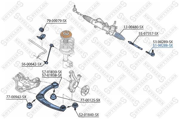 Stellox 51-00288-SX Tie rod end right 5100288SX: Buy near me at 2407.PL in Poland at an Affordable price!