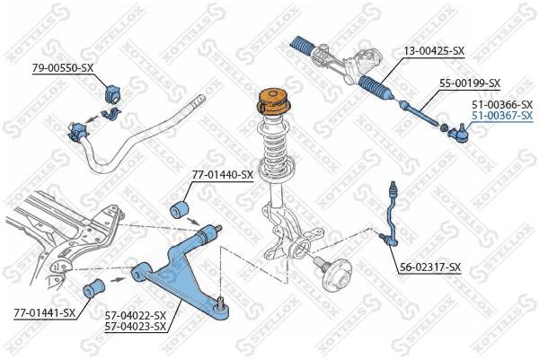Stellox 51-00367-SX Tie rod end left 5100367SX: Buy near me in Poland at 2407.PL - Good price!
