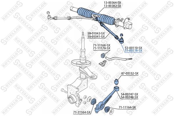 Stellox 51-00118-SX Tie rod end right 5100118SX: Buy near me in Poland at 2407.PL - Good price!