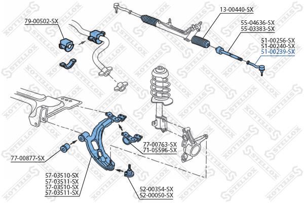 Stellox 51-00239-SX Tie rod end right 5100239SX: Buy near me in Poland at 2407.PL - Good price!