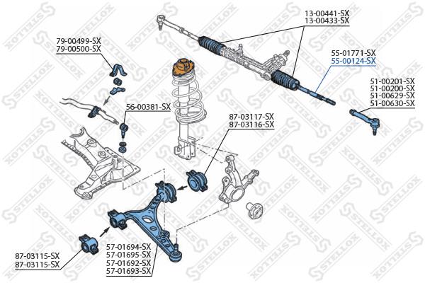 Stellox 55-00124-SX Inner Tie Rod 5500124SX: Buy near me in Poland at 2407.PL - Good price!