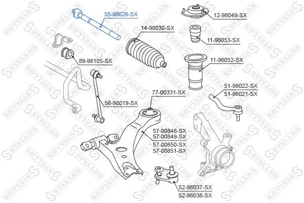 Stellox 55-98026-SX Tie rod end 5598026SX: Buy near me in Poland at 2407.PL - Good price!