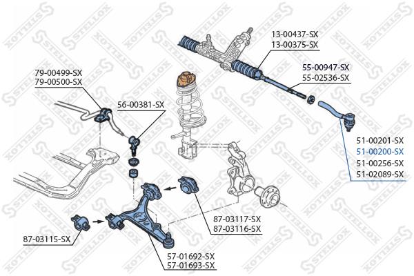 Stellox 51-00200-SX Tie rod end right 5100200SX: Buy near me in Poland at 2407.PL - Good price!