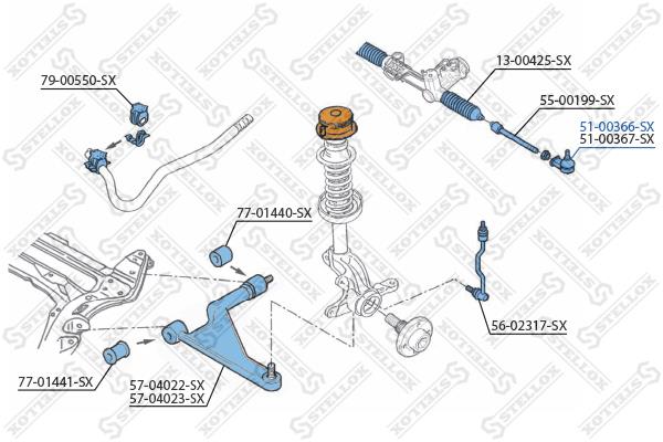 Stellox 51-00366-SX Tie rod end right 5100366SX: Buy near me in Poland at 2407.PL - Good price!