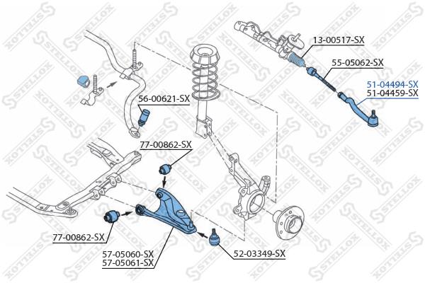 Stellox 51-04494-SX Tie rod end left 5104494SX: Buy near me in Poland at 2407.PL - Good price!