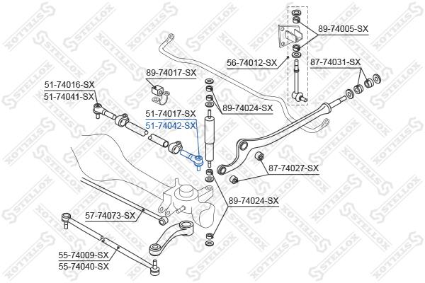 Stellox 51-74042-SX Tie rod end left 5174042SX: Buy near me in Poland at 2407.PL - Good price!