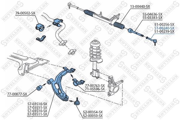 Stellox 51-00240-SX Tie rod end left 5100240SX: Buy near me in Poland at 2407.PL - Good price!